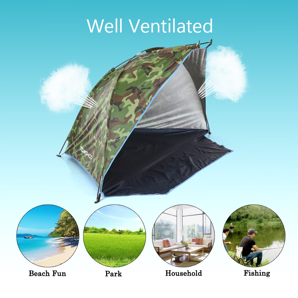 Cheap Goat Tents Outdoor Beach Tent Sunshine Shelter Camping Tent 2 Person Sturdy 170T Polyester Sunshade Tent for Fishing Camping Hiking Picnic   